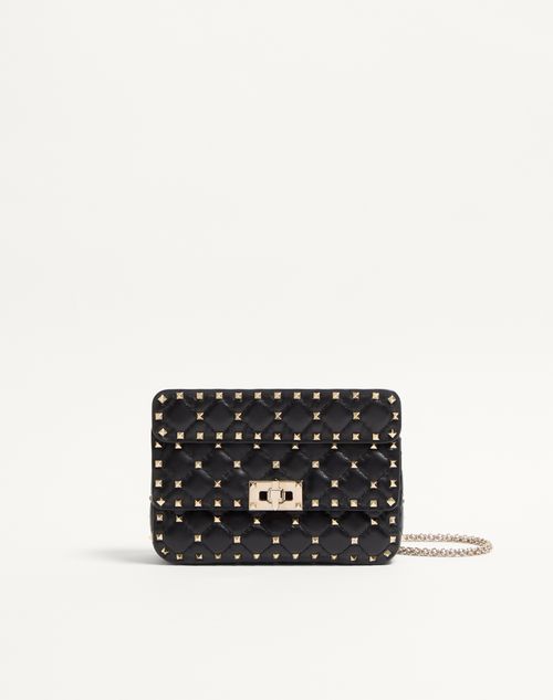 Valentino Garavani - Small Nappa Rockstud Spike Bag - Black - Woman - Shoulder Bags